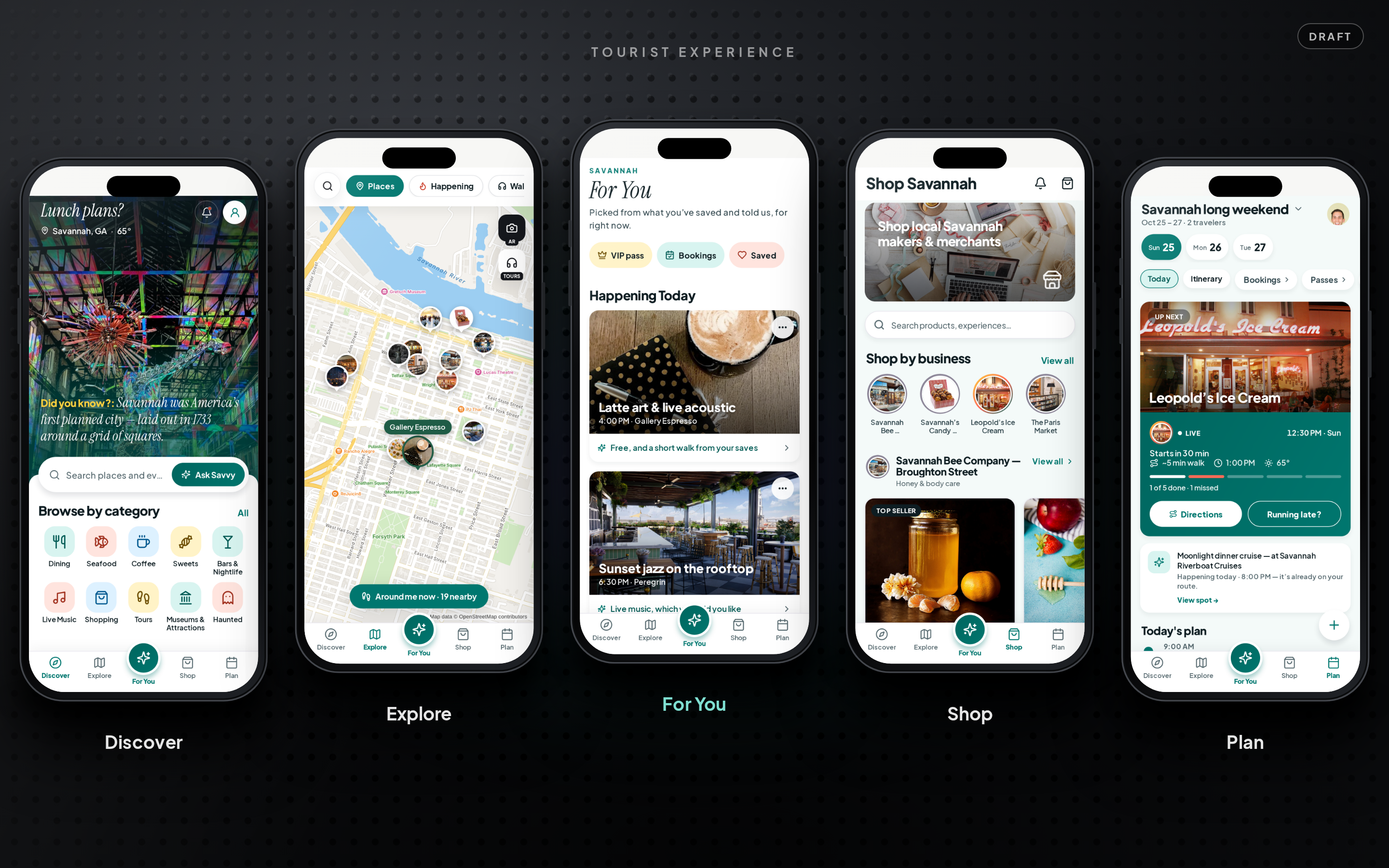 Consumer discovery app screens